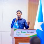 Vice Chancellor Academic Affairs  Daru Salaam University , Eng Ilyas Yakub Osman, who participated in World Youth Skills Day, held in Mogadishu city, about increasing the knowledge of the youth, especially in AI and digital skills.