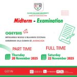 Midterm Exam for the academic year 2025-2026 will start: